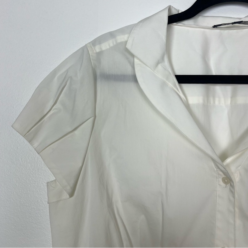 Anne Klein NWT Button Front Blouse Stretch Ivory Professional Office Size 16 - Picture 2 of 8